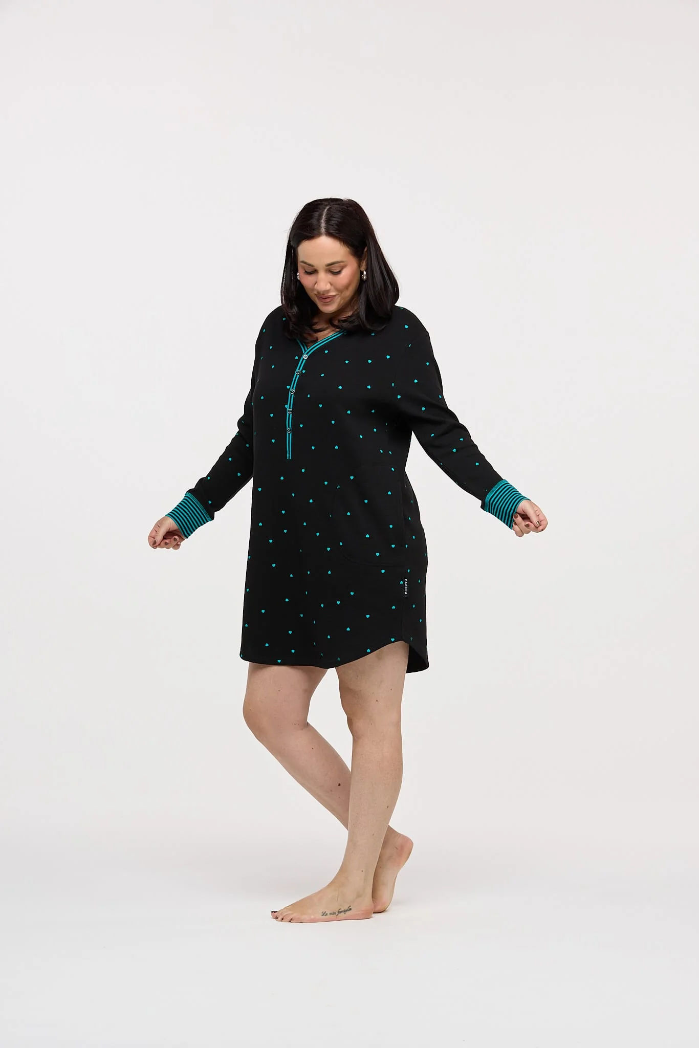 Heart Throb Teal Nightie - Image 3