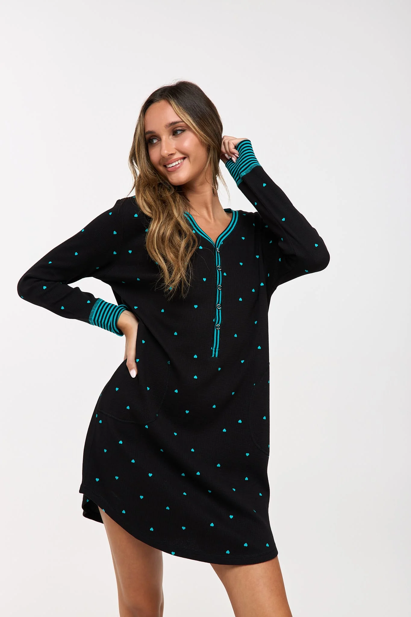 Heart Throb Teal Nightie - Image 9