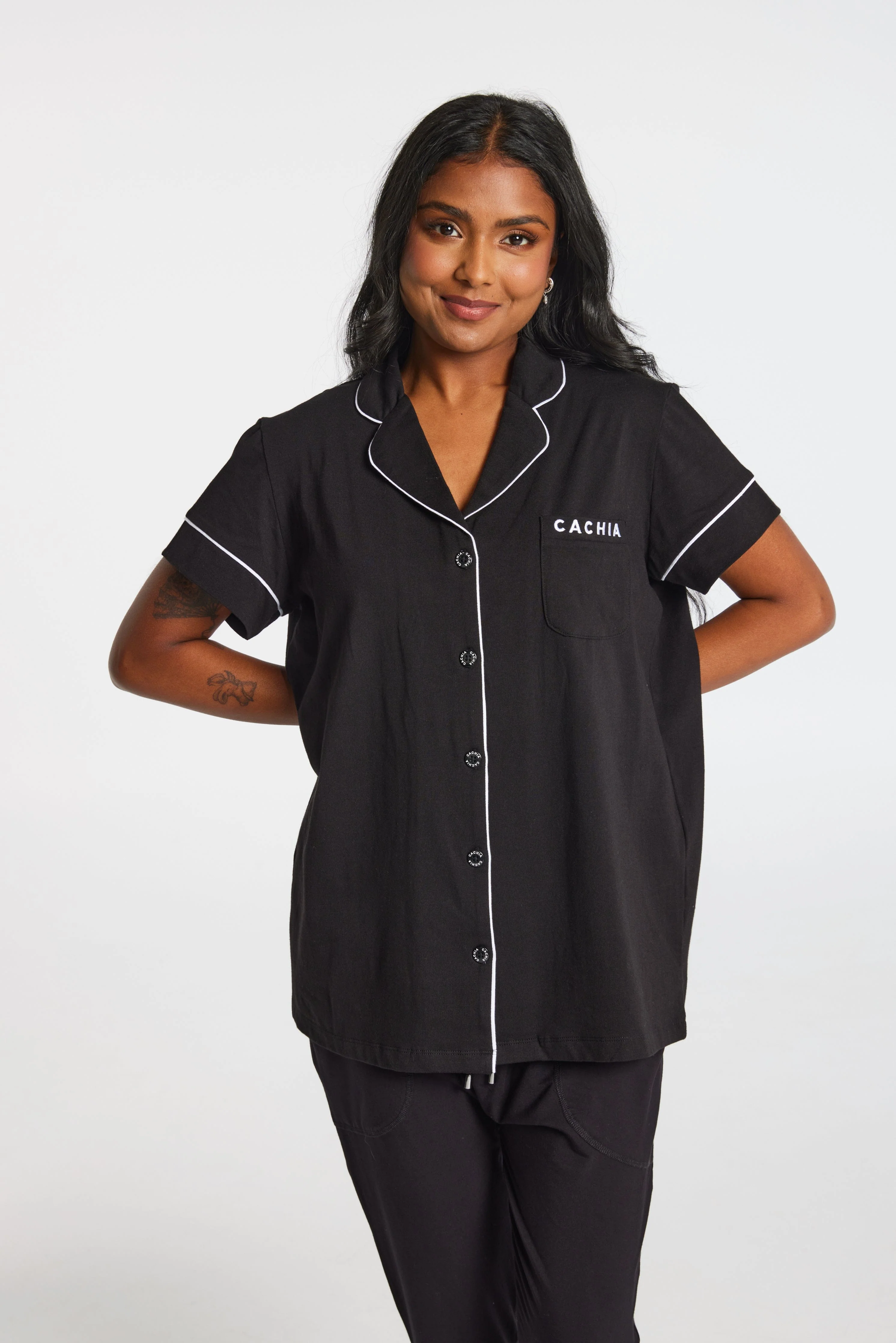 LB Short Sleeve Button Up Top - Image 6